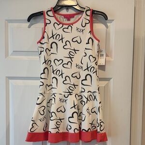 Betsey Johnson White and Black Heart Print Dress